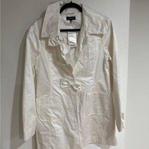 Bebe Women's Ivory Mid length Trench Coat